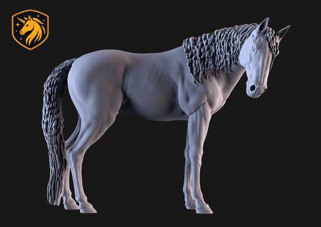 Sport Horse Mare - Standing Pose - Unpainted Abs Resin Model - Realistic Equine Sculpture - image 1