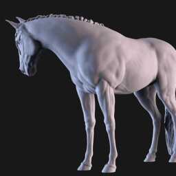 Sport Horse Mare - Standing Pose - Unpainted Abs Resin Model - Realistic Equine Sculpture - thumbnail 3