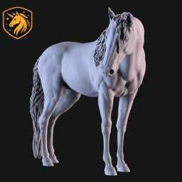 Sport Horse Mare - Standing Pose - Unpainted Abs Resin Model - Realistic Equine Sculpture - thumbnail 2