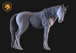 Sport Horse Mare - Standing Pose - Unpainted Abs Resin Model - Realistic Equine Sculpture - thumbnail 1