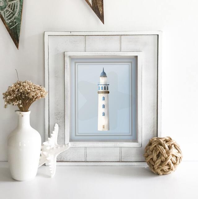 Nautical Wall Art Coastal Nautical Decor Anchor Bathroom Lighthouse Prints Bedroom - image 1