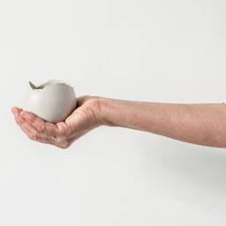 Small White Modern Planter With A Drainage Hole & Saucer - Pottery Pot For Succulent Cactus Unique Gift - thumbnail 3