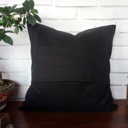 Dark Brown Faux Leather Pillow Cover Scandinavian Modern Decor - 16x16 Inch - thumbnail 4
