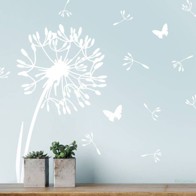 Wall Sticker Dandelion Flying Seeds Butterflies Decal Tattoo Mural Vinyl Decor W342 - image 1