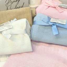 Personalised Baby Blanket Embroidered Cotton Cellular Blanket, Newborn Gift - thumbnail 3