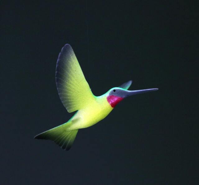 Hummingbird Mobile Sculpture Decor By John Perry 5 Inch Wingspan Ruby Throated - image 1