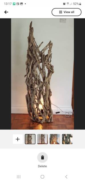 Handmade Driftwood Floor Lamp Welsh Coastline Wood