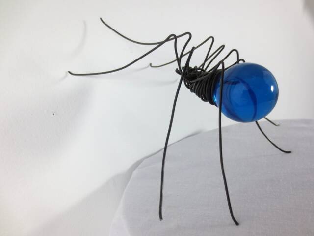 Simple Cerulean Blue Spider Upcycled Art - image 1
