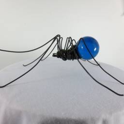 Simple Cerulean Blue Spider Upcycled Art - thumbnail 2