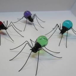 Simple Cerulean Blue Spider Upcycled Art - thumbnail 4