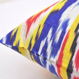 Ikat Lumbar Pillow Cover, Long Body Pillow, Colorful Home Decor - thumbnail 3