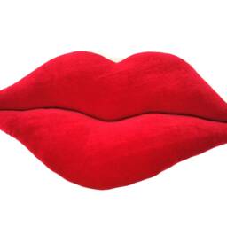 Shaped Handmade Hot Lips Pillow/Cushion. Home Decor. Red Velour Velvet. Decorative Luxurious Gift - thumbnail 2