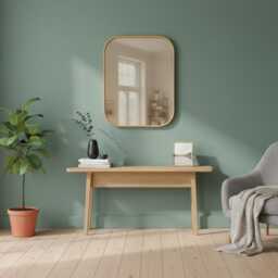 Square Bathroom Wall Mirror, Solid Wood Oak Or Walnut Frame, Modern Vanity Mirror - thumbnail 4