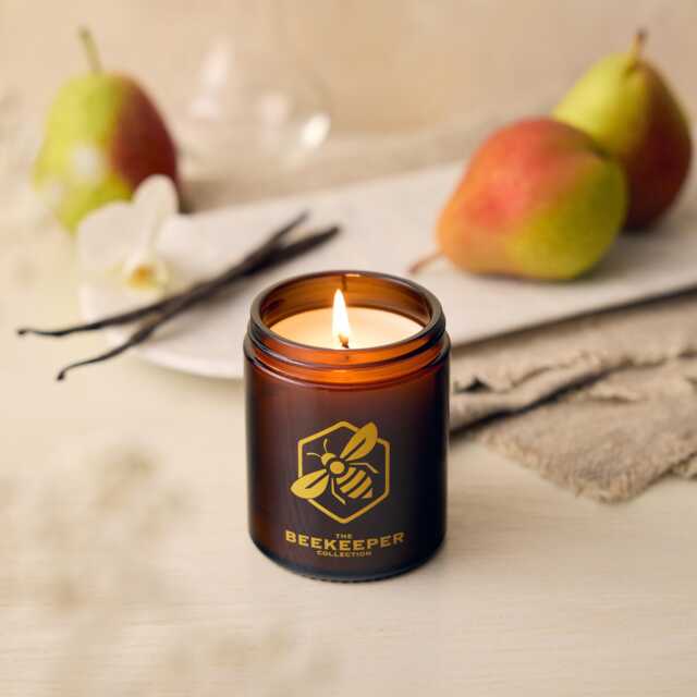 Handmade English Pear & Vanilla Candle Soy Beeswax Blend - image 1