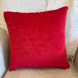 Luxury Velvet England Flag Cushion Cover 43x43cm - Handmade World Cup Scatter Pillow With Feather Inner Made in UK Only - thumbnail 3