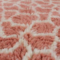 Pink Moroccan Rug - Soft Handmade Custom & White For Living Room Beni Ourain Style Mid Century Modern - thumbnail 3