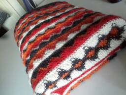 Thick Light Stole Plaid Or Baby Child Blanket Pure Fine Alpaca Wool Colored Crochet Cocooning Afghan Zigzag Handmade 140 X 80 cm