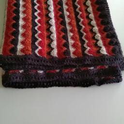 Thick Light Stole Plaid Or Baby Child Blanket Pure Fine Alpaca Wool Colored Crochet Cocooning Afghan Zigzag Handmade 140 X 80 cm - thumbnail 4