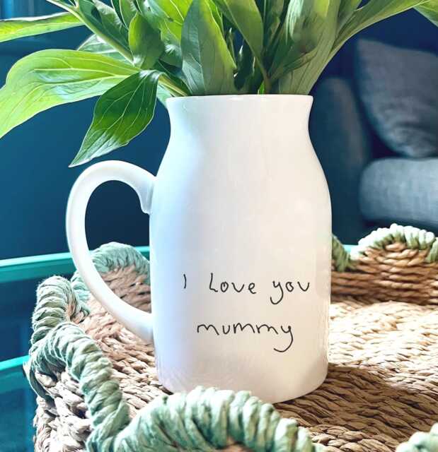Personalised Flower Vase - Happy Mothers Day Gift For Mummy Mum Handwritten Appreciation - image 1