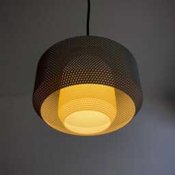 Mona Pendant Lamp, Modern Ripple Mesh Contemporary 3D Printed Lighting - thumbnail 1