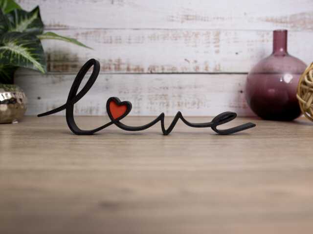 Love Line Art Sculpture Minimalist Heart Ornament, Home Decor, Freestanding Hearts - image 1