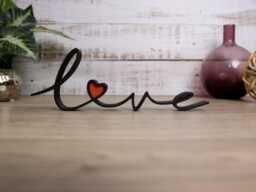 Love Line Art Sculpture Minimalist Heart Ornament, Home Decor, Freestanding Hearts - thumbnail 1