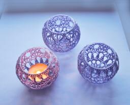 5 Wedding Table Centerpiece Votive Holders Lace Candle Set Of 5, Lighting, Lilac Decor, Party Decoration