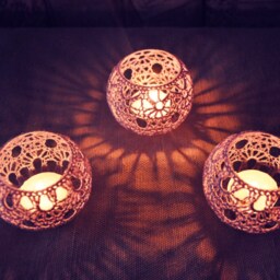 5 Wedding Table Centerpiece Votive Holders Lace Candle Set Of 5, Lighting, Lilac Decor, Party Decoration - thumbnail 3