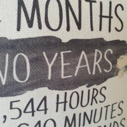 Personalised 1st Anniversary Cream Canvas Cushion, Scatter Home Decor, Wedding, 1 Year, Mum Dad Friends Days Months, Hours, Mins - thumbnail 2