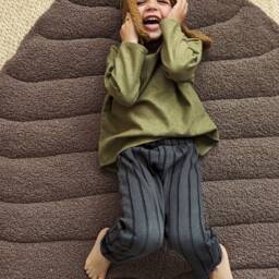 Large Leaf Playmat From Faux Fur, Milk Color - Baby Play Mat - thumbnail 4