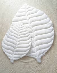 Large Leaf Playmat From Faux Fur, Milk Color - Baby Play Mat
