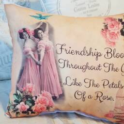 Vintage Victorian Friend Gift Pillow, Special Handmade For A Friend, Thinking Of You, Birthday, Or Christmas Gift, in The Usa - thumbnail 2