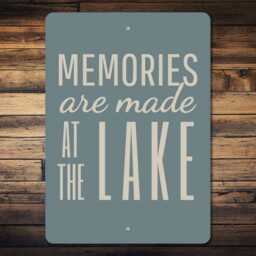 Memories Are Made At The Lake Metal Sign, Quote Wall Art, Family Decor, Cabin Memory Waterfront Gift Idea - thumbnail 3