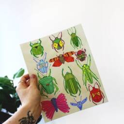 Insect Inspired Art Print Digital Download - Printable Artwork Illustration House Warming Gift Butterflies - thumbnail 2