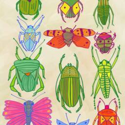 Insect Inspired Art Print Digital Download - Printable Artwork Illustration House Warming Gift Butterflies - thumbnail 3