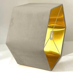 New Luxury Premium Quality Mink Hexagon Velvet Lamp Shade Pendant Light Neutral With Metallic Lining - thumbnail 2