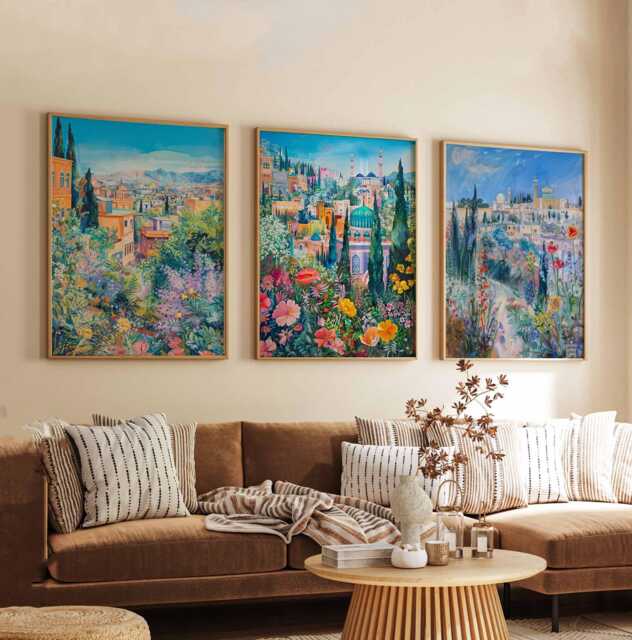 Set Of 3 Tehran Posters, Travel Prints, Wall Art, Iran Prints Set, Decor, Iranian Art City Posters - image 1