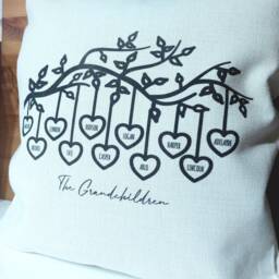 Family Tree Cushion/Cover For Fathers Day, Custom Cushion Cover, Day Gift 40cm X 40cm, For Grandad, Dad Daddy - thumbnail 2