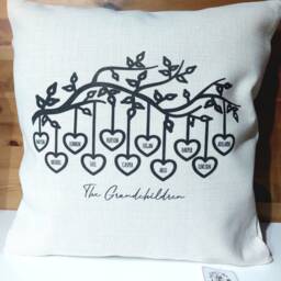 Family Tree Cushion/Cover For Fathers Day, Custom Cushion Cover, Day Gift 40cm X 40cm, For Grandad, Dad Daddy - thumbnail 1