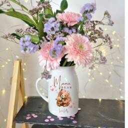 Personalised Gift For Mum Vase, Mum, Mom Bear Vase Gift, Mum Gifts, Mummy For Her, Ceramic Mug, Teddy Bear - thumbnail 3