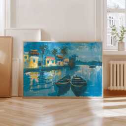 Bangladesh Travel Poster Bengali River Scene Art Print - thumbnail 2