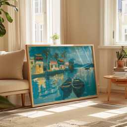 Bangladesh Travel Poster Bengali River Scene Art Print - thumbnail 3