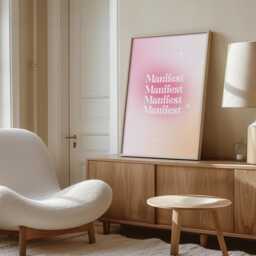 Manifest Wall Art, Pink Gradient Decor, Spiritual Poster, Daily Affirmations Print - thumbnail 3