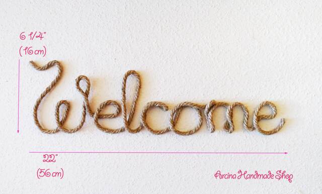 Rope Welcome Wall Sign Rustic Home Decor - image 1
