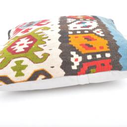 Handmade Kilim Pillow Cover 40x40 cm Anatolian Wool Cushion - thumbnail 4