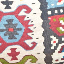 Handmade Kilim Pillow Cover 40x40 cm Anatolian Wool Cushion - thumbnail 3