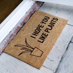 I Hope You Like Plants - Personalized Welcome Mat Custom Coir Doormat Comical Sayings Plant Mom Gifts Life - thumbnail 2