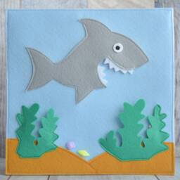 Felt Quiet Book Page Shark Montessori Toy For Toddlers - thumbnail 2