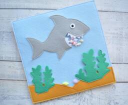 Felt Quiet Book Page Shark Montessori Toy For Toddlers - thumbnail 1