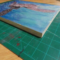 "Limited Edition Signed & Numbered Artist Wood Print "" Turtle Love" - thumbnail 3
